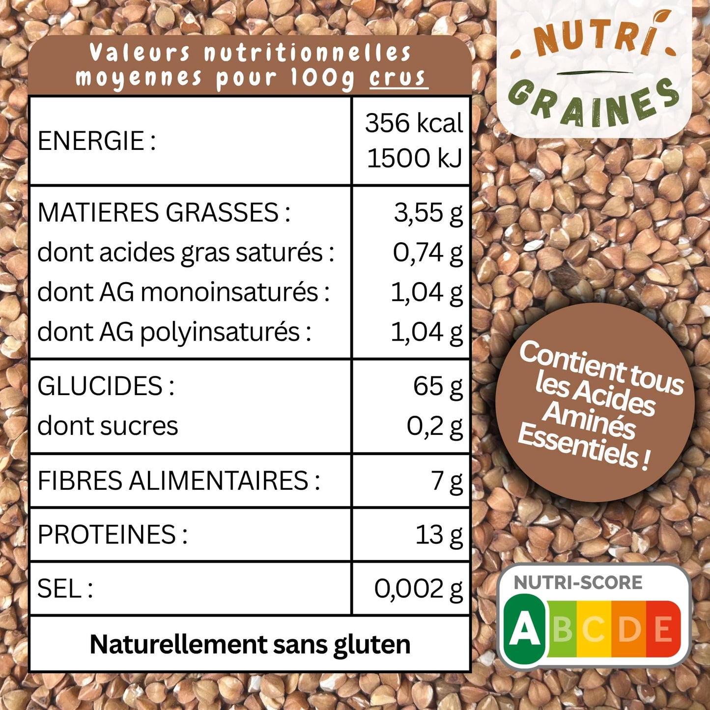 Valeurs nutritionnelles kasha