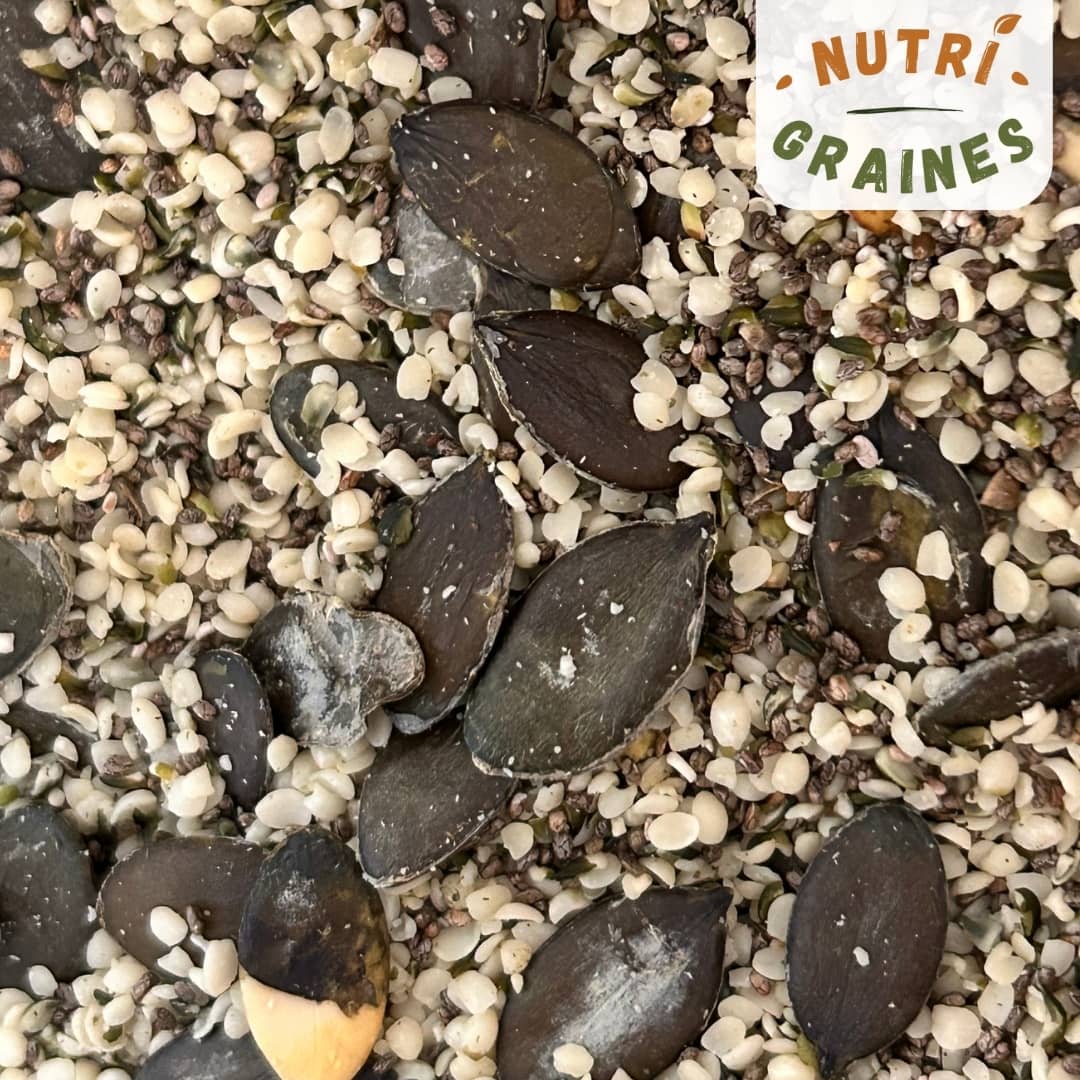 melange boost proteiné chanvre chia, courge