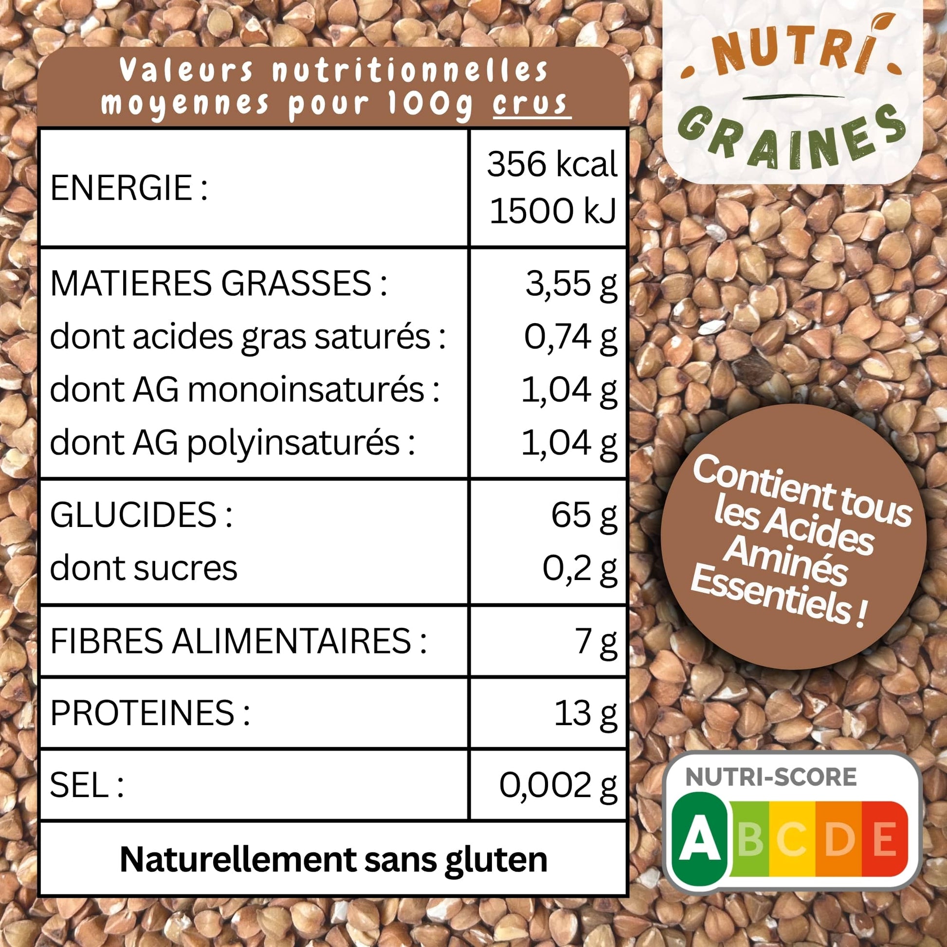 Valeurs nutritionnelles kasha
