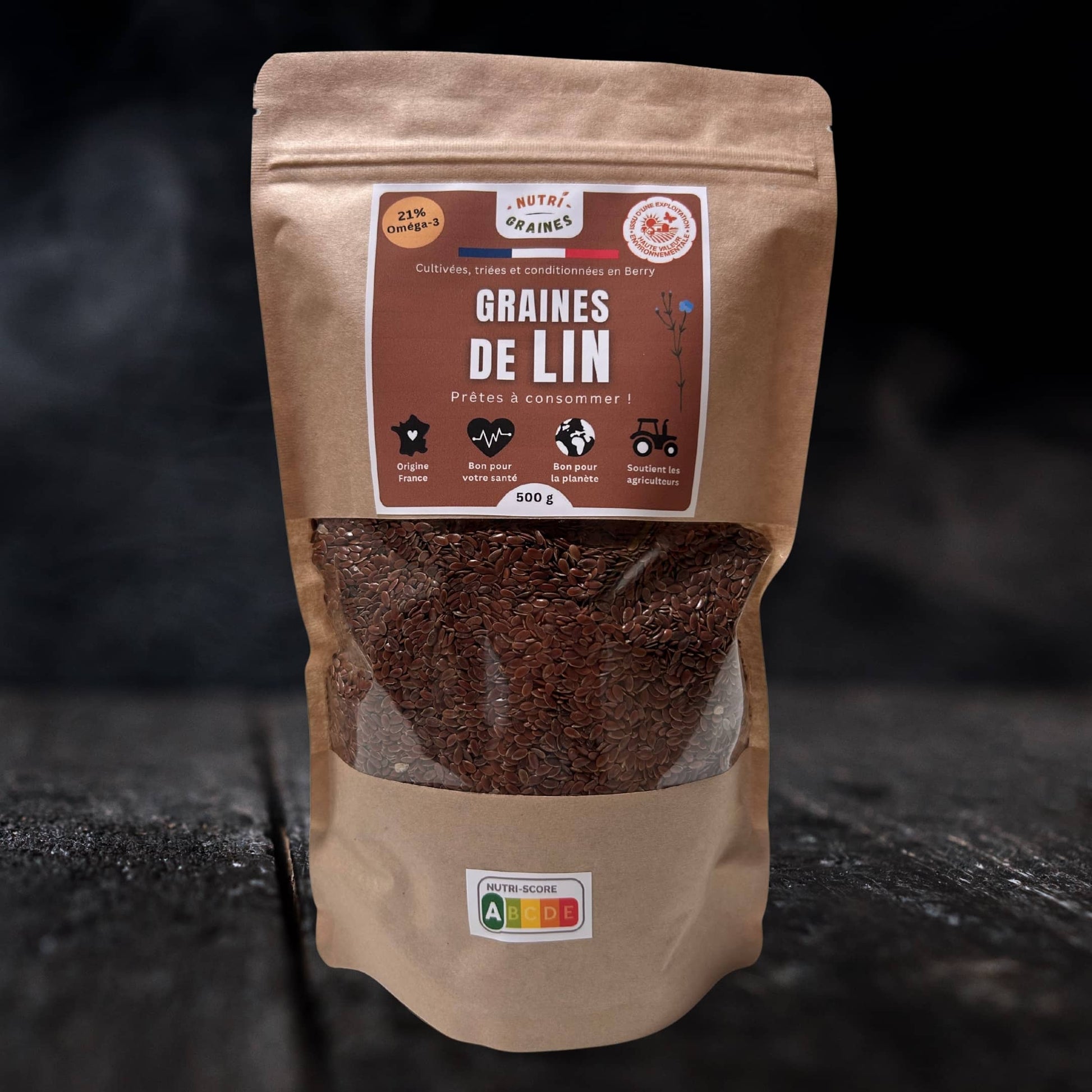 graines de lin HVE origine France 500g