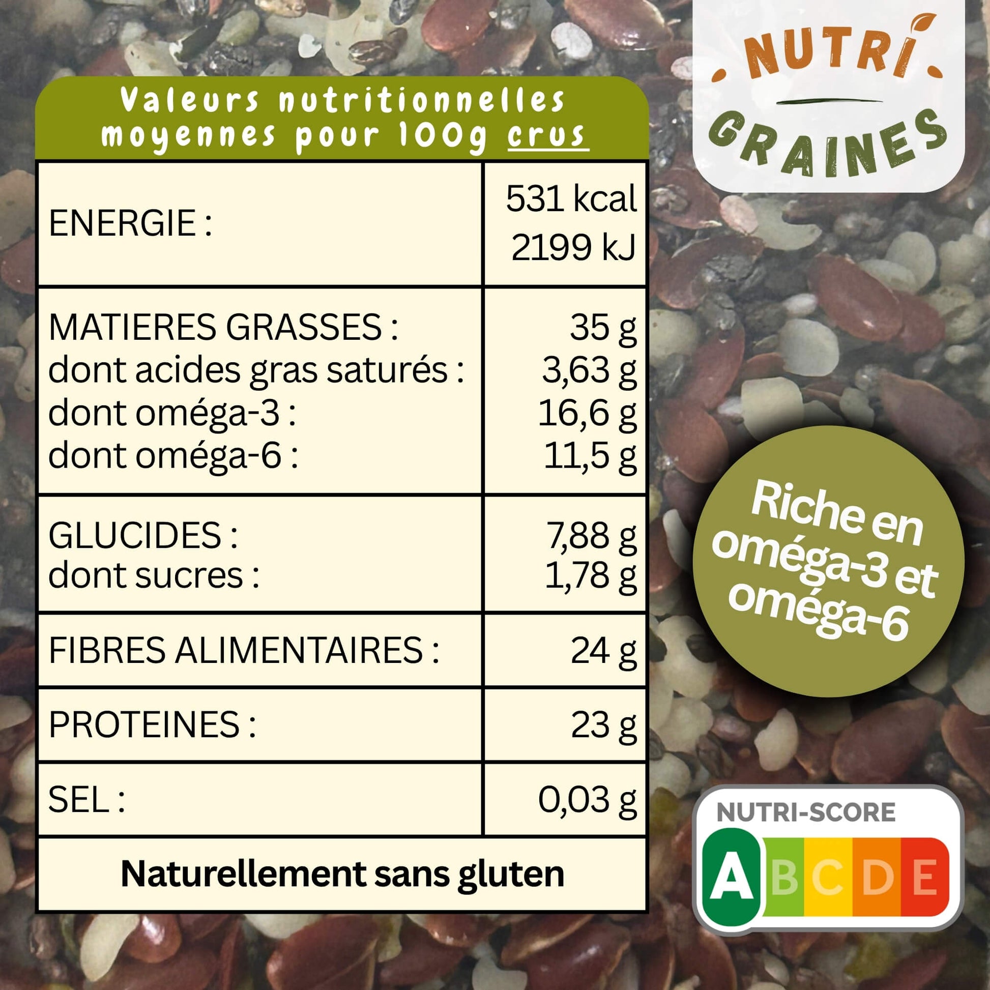 valeur nutritionnelle melange passion omega nutrigraines